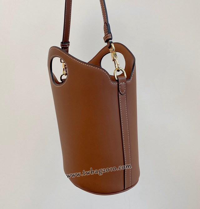 Burberry專門店新款水桶 巴寶莉明線皮革手提肩背女款水桶包 yxb1348
